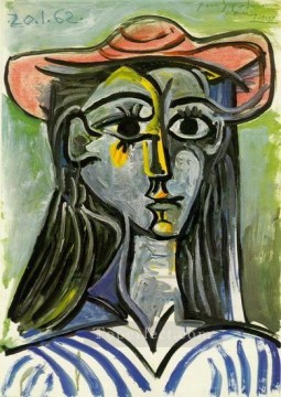 Femme au chapeau Buste 1962 Cubism Oil Paintings